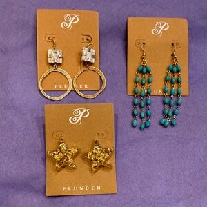 Plunder earring bundle 3 pair